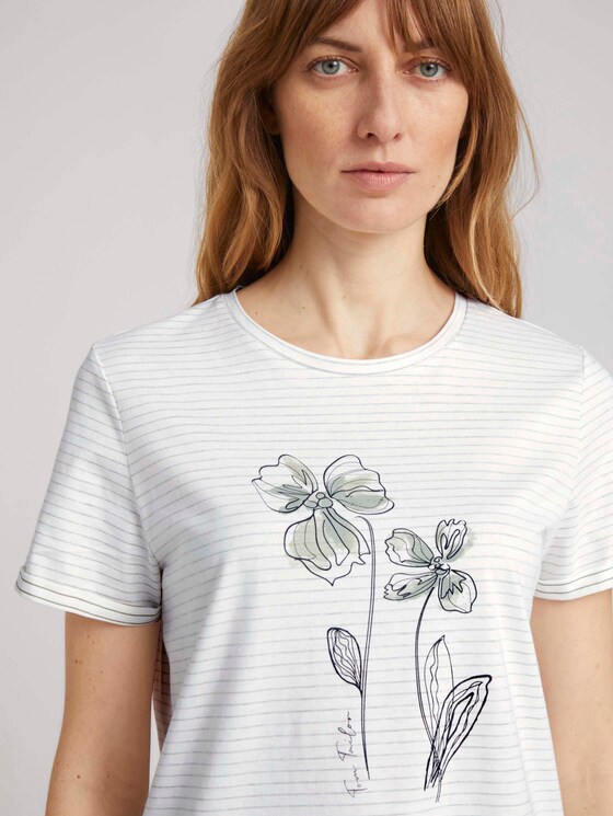 Gestreiftes T-Shirt mit Bio-Baumwolle - Frauen - aral blue white stripe Gestreiftes T-Shirt mit Bio-Baumwolle - Frauen - aral blue white stripe - 9 - TOM TAILOR