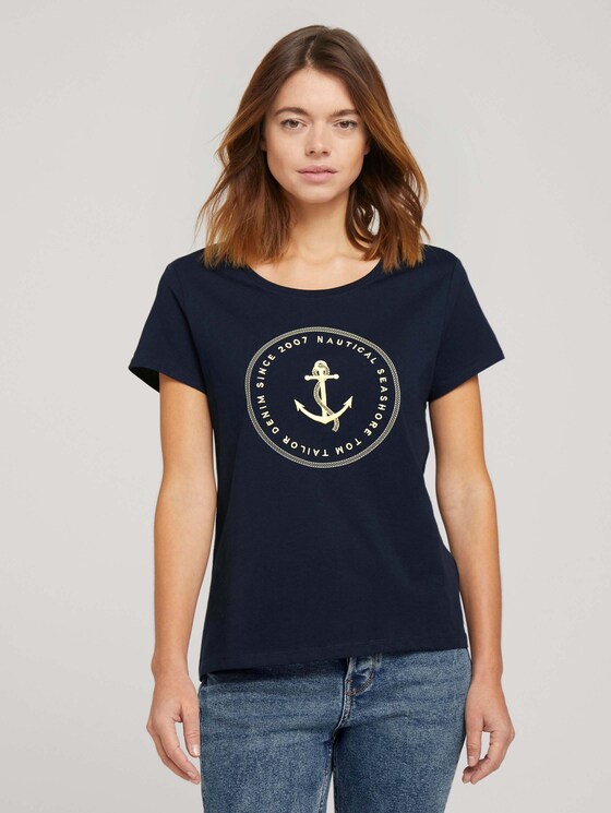T-Shirt aus Bio-Baumwolle - Frauen - Sky Captain Blue T-Shirt aus Bio-Baumwolle - Frauen - Sky Captain Blue - 1 - TOM TAILOR Denim