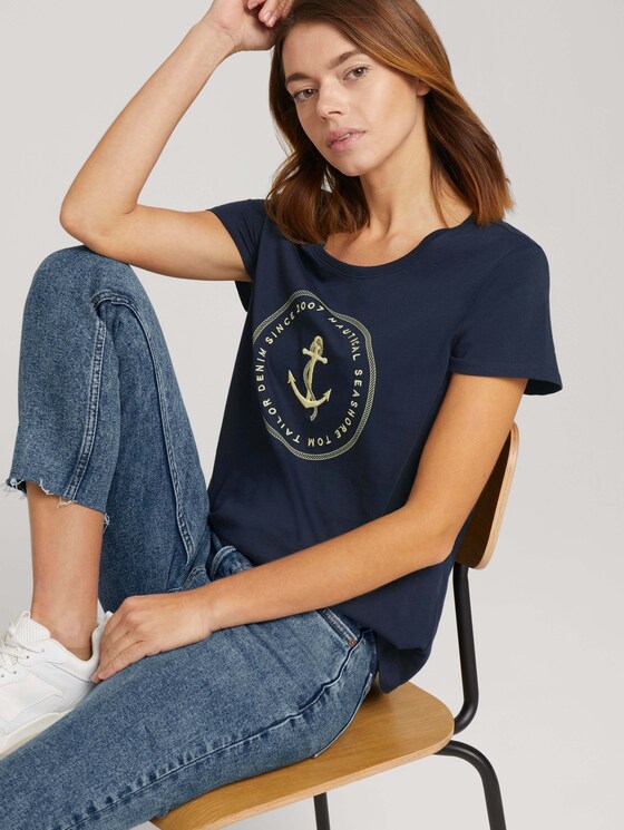 T-Shirt aus Bio-Baumwolle - Frauen - Sky Captain Blue T-Shirt aus Bio-Baumwolle - Frauen - Sky Captain Blue - 5 - TOM TAILOR Denim