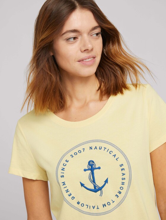 Print T-Shirt mit Bio-Baumwolle - Frauen - soft yellow Print T-Shirt mit Bio-Baumwolle - Frauen - soft yellow - 9 - TOM TAILOR Denim