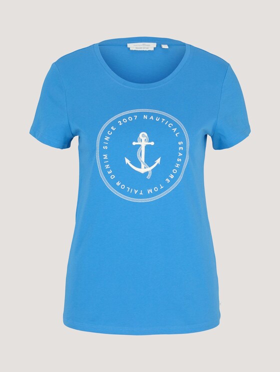 Print T-Shirt mit Bio-Baumwolle - Frauen - mid blue Print T-Shirt mit Bio-Baumwolle - Frauen - mid blue - 7 - TOM TAILOR Denim