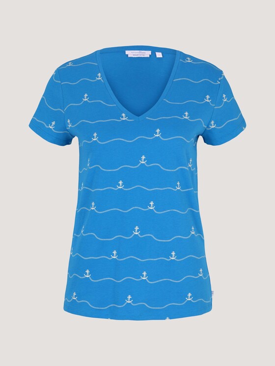 T-Shirt mit Bio-Baumwolle - Frauen - mid blue stripe anchor print T-Shirt mit Bio-Baumwolle - Frauen - mid blue stripe anchor print - 7 - TOM TAILOR Denim
