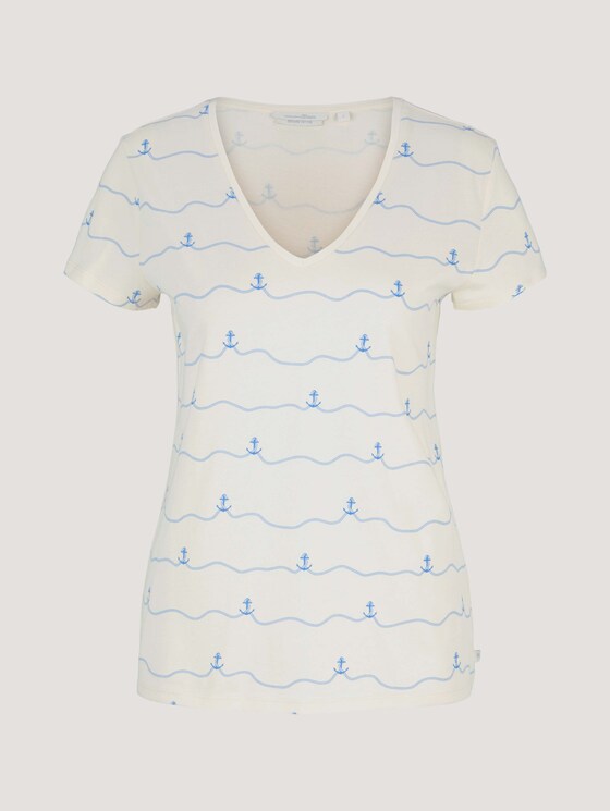 T-Shirt mit Bio-Baumwolle - Frauen - creme stripe anchor print T-Shirt mit Bio-Baumwolle - Frauen - creme stripe anchor print - 7 - TOM TAILOR Denim