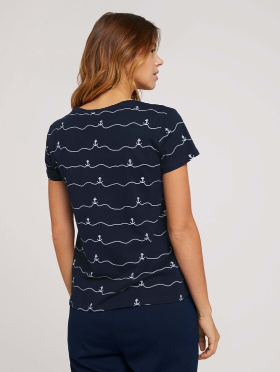 T-Shirt mit Bio-Baumwolle - Frauen - navy stripe anchor T-Shirt mit Bio-Baumwolle - Frauen - navy stripe anchor - 2 - TOM TAILOR Denim