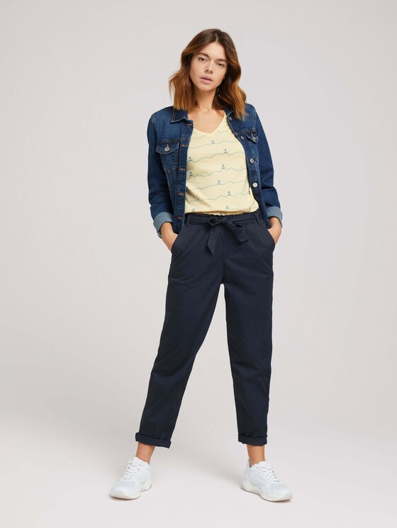 T-Shirt mit Bio-Baumwolle - Frauen - yellow stripe anchor T-Shirt mit Bio-Baumwolle - Frauen - yellow stripe anchor - 3 - TOM TAILOR Denim