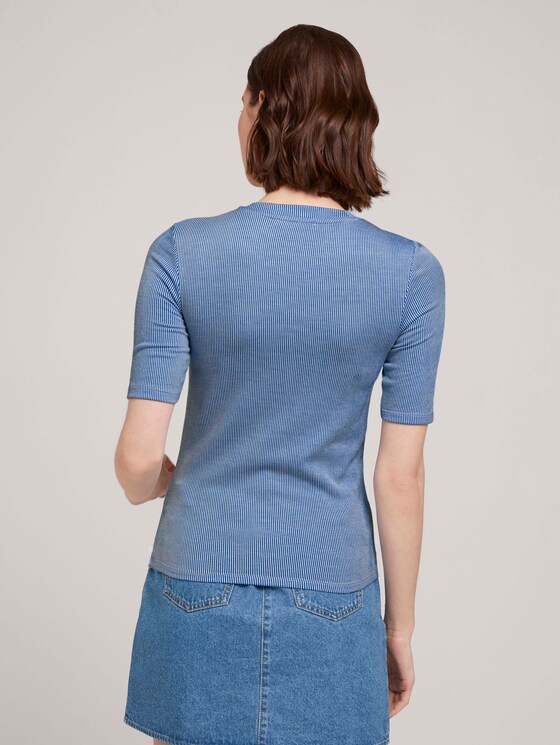 Gestreiftes Slim Fit T-Shirt - Frauen - small blue white stripe Gestreiftes Slim Fit T-Shirt - Frauen - small blue white stripe - 2 - TOM TAILOR Denim