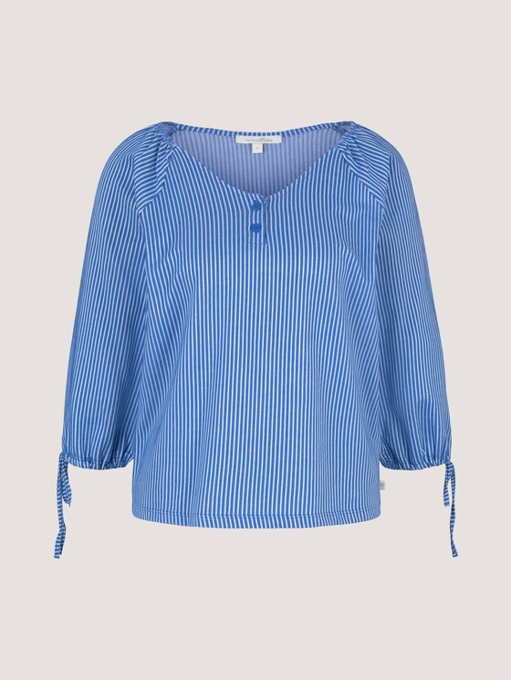 Gestreiftes Carmen-Shirt mit Ballonärmeln - Frauen - small blue white stripe Gestreiftes Carmen-Shirt mit Ballonärmeln - Frauen - small blue white stripe - 7 - TOM TAILOR Denim