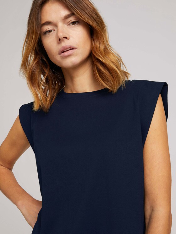 Ärmelloses Shirt mit weiten Schultern - Frauen - Sky Captain Blue Ärmelloses Shirt mit weiten Schultern - Frauen - Sky Captain Blue - 9 - TOM TAILOR Denim