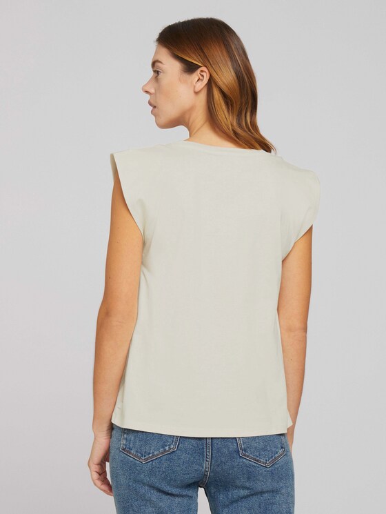 Ärmelloses Shirt mit weiten Schultern - Frauen - soft creme beige Ärmelloses Shirt mit weiten Schultern - Frauen - soft creme beige - 2 - TOM TAILOR Denim