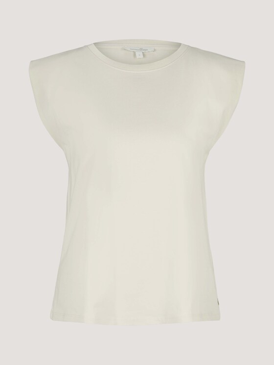 Ärmelloses Shirt mit weiten Schultern - Frauen - soft creme beige Ärmelloses Shirt mit weiten Schultern - Frauen - soft creme beige - 7 - TOM TAILOR Denim