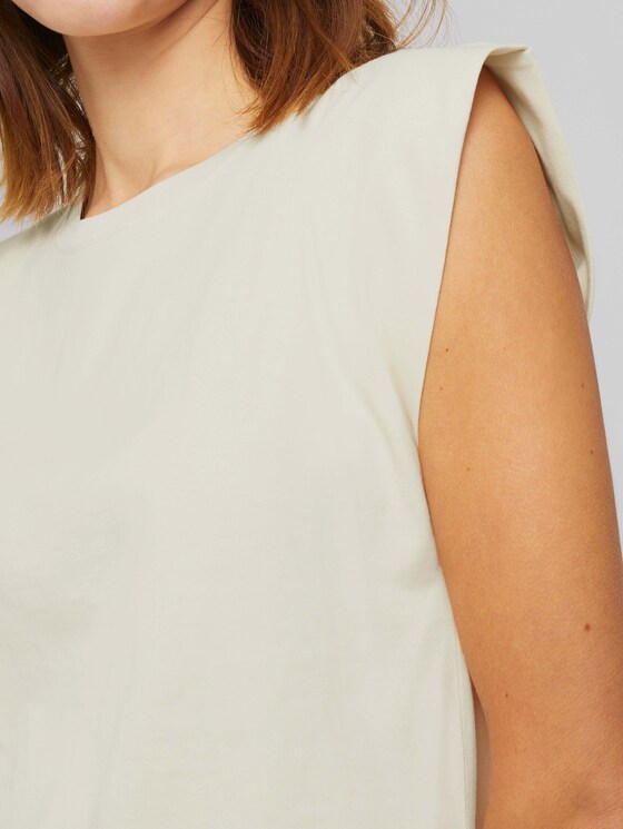 Ärmelloses Shirt mit weiten Schultern - Frauen - soft creme beige Ärmelloses Shirt mit weiten Schultern - Frauen - soft creme beige - 9 - TOM TAILOR Denim
