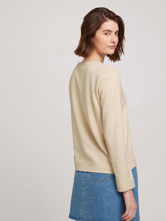 Strukturiertes Sweatshirt - Frauen - soft creme beige Strukturiertes Sweatshirt - Frauen - soft creme beige - 2 - TOM TAILOR Denim