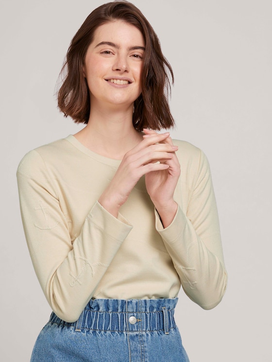 Strukturiertes Sweatshirt - Frauen - soft creme beige Strukturiertes Sweatshirt - Frauen - soft creme beige - 5 - TOM TAILOR Denim