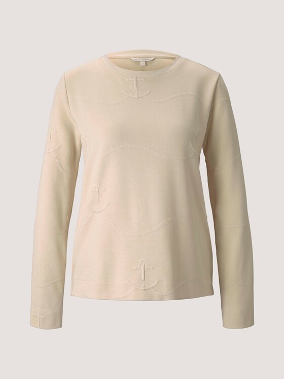 Strukturiertes Sweatshirt - Frauen - soft creme beige Strukturiertes Sweatshirt - Frauen - soft creme beige - 7 - TOM TAILOR Denim