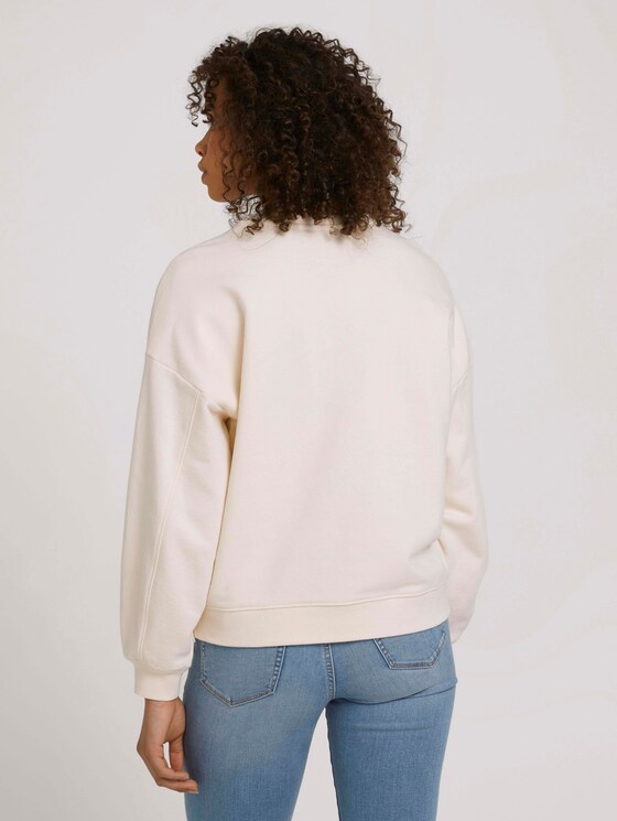 Oversized SweaT-Shirt mit Bio-Baumwolle - Frauen - soft creme beige Oversized SweaT-Shirt mit Bio-Baumwolle - Frauen - soft creme beige - 2 - TOM TAILOR Denim