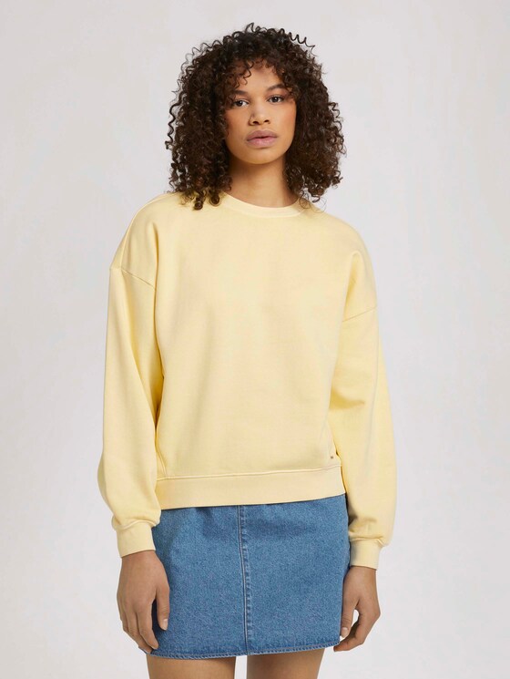 Oversized SweaT-Shirt mit Bio-Baumwolle - Frauen - soft yellow Oversized SweaT-Shirt mit Bio-Baumwolle - Frauen - soft yellow - 1 - TOM TAILOR Denim