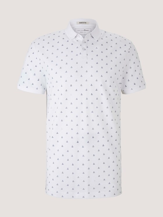 Gemustertes Poloshirt mit Bio-Baumwolle - Männer - white blue mini ship print Gemustertes Poloshirt mit Bio-Baumwolle - Männer - white blue mini ship print - 7 - TOM TAILOR Denim