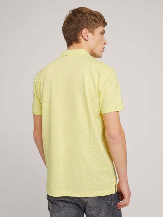 patterned polo shirt made with organic cotton - Men - yellow mini ship print patterned polo shirt made with organic cotton - Men - yellow mini ship print - 2 - TOM TAILOR Denim