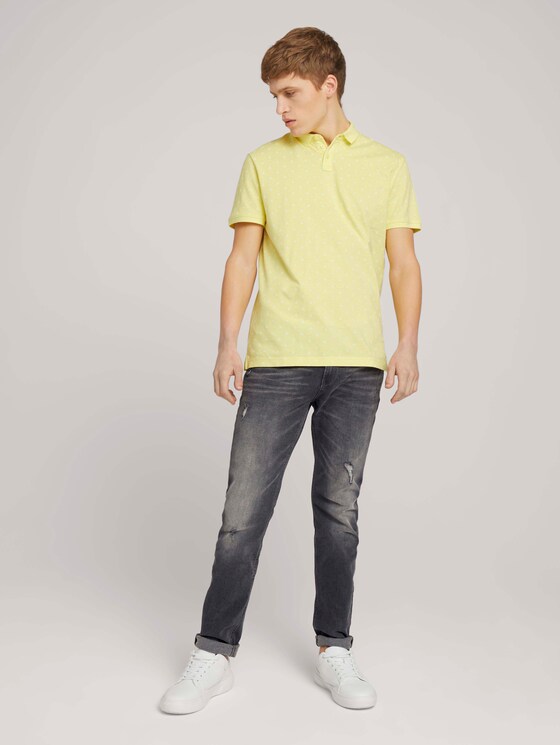 patterned polo shirt made with organic cotton - Men - yellow mini ship print patterned polo shirt made with organic cotton - Men - yellow mini ship print - 3 - TOM TAILOR Denim