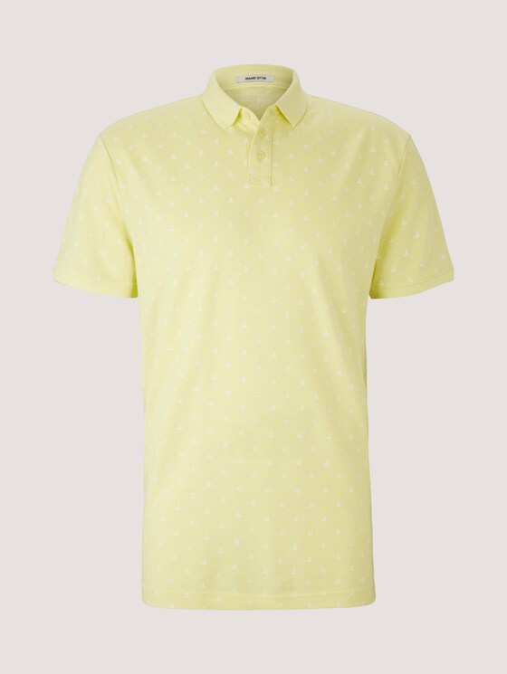 patterned polo shirt made with organic cotton - Men - yellow mini ship print patterned polo shirt made with organic cotton - Men - yellow mini ship print - 7 - TOM TAILOR Denim