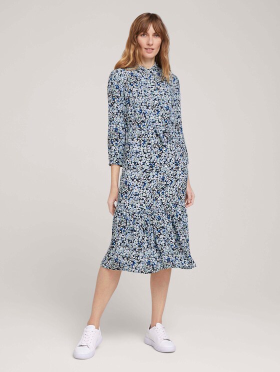 Midi Blusenkleid mit Blumen - Frauen - navy floral design Midi Blusenkleid mit Blumen - Frauen - navy floral design - 1 - TOM TAILOR
