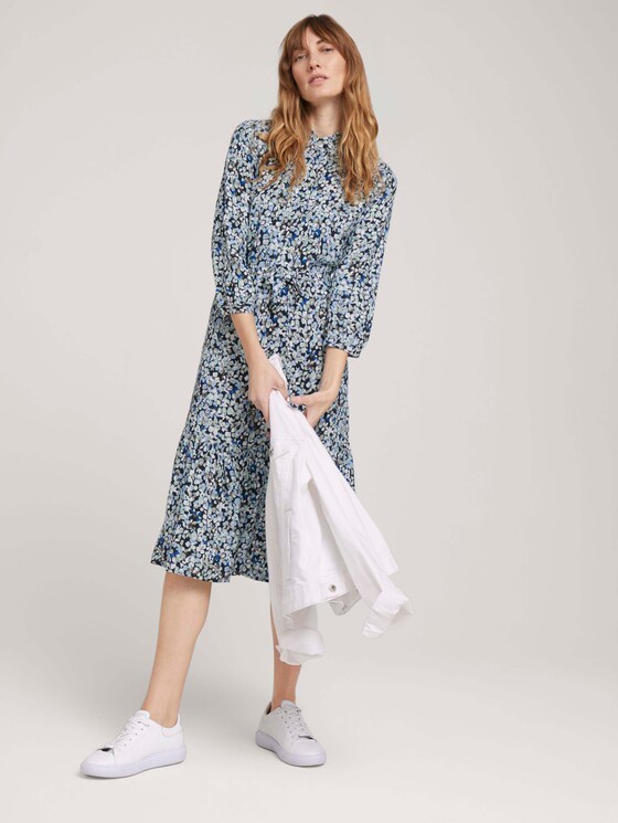 Midi Blusenkleid mit Blumen - Frauen - navy floral design Midi Blusenkleid mit Blumen - Frauen - navy floral design - 3 - TOM TAILOR