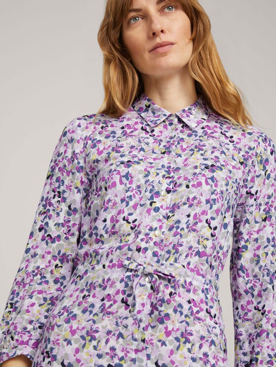 Midi blouse dress with flowers - Women - offwhite floral design Midi blouse dress with flowers - Women - offwhite floral design - 10 - TOM TAILOR