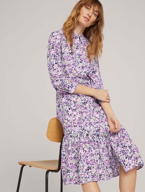 Midi blouse dress with flowers - Women - offwhite floral design Midi blouse dress with flowers - Women - offwhite floral design - 5 - TOM TAILOR