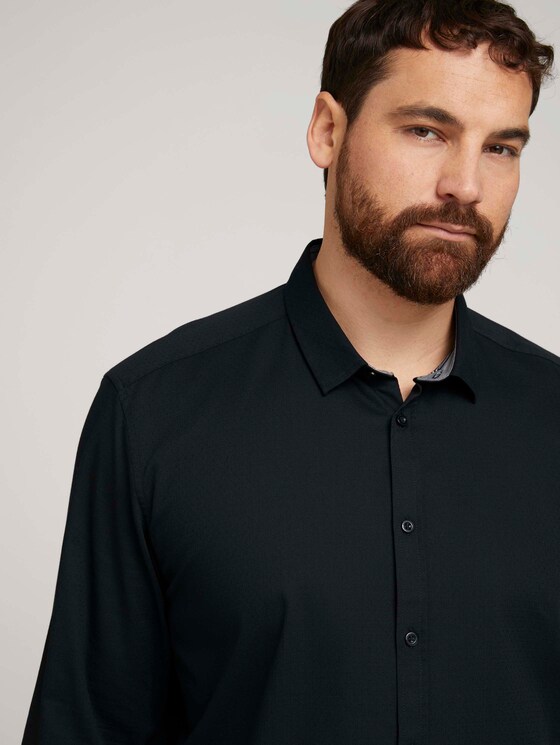 Fein gemustertes Hemd - Männer - Black Fein gemustertes Hemd - Männer - Black - 9 - Men Plus