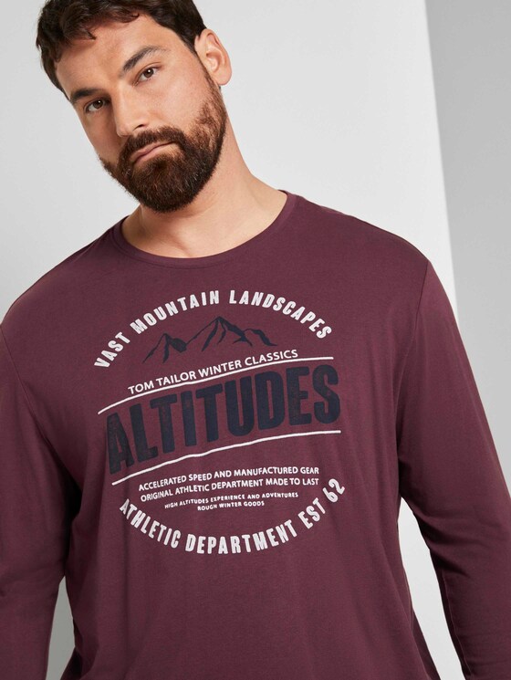 Langarmshirt mit Print - Männer - Dusty Wildberry Red Langarmshirt mit Print - Männer - Dusty Wildberry Red - 9 - Men Plus