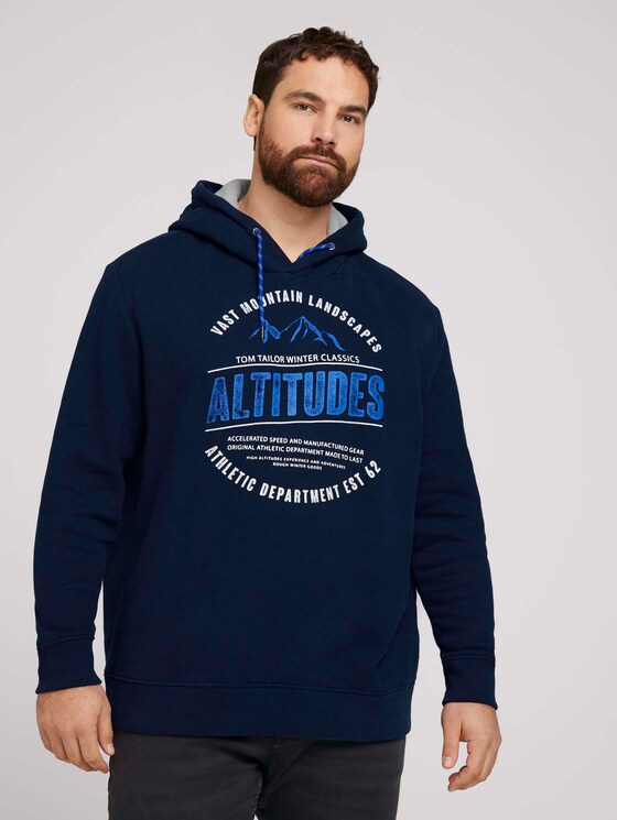 Hoodie met print - Mannen - Sky Captain Blue Hoodie met print - Mannen - Sky Captain Blue - 1 - Men Plus