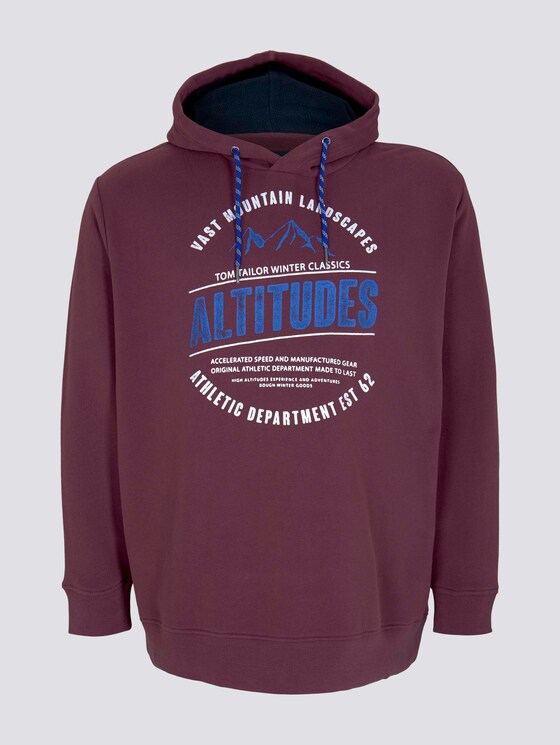 Hoodie mit Print - Männer - Dusty Wildberry Red Hoodie mit Print - Männer - Dusty Wildberry Red - 7 - Men Plus