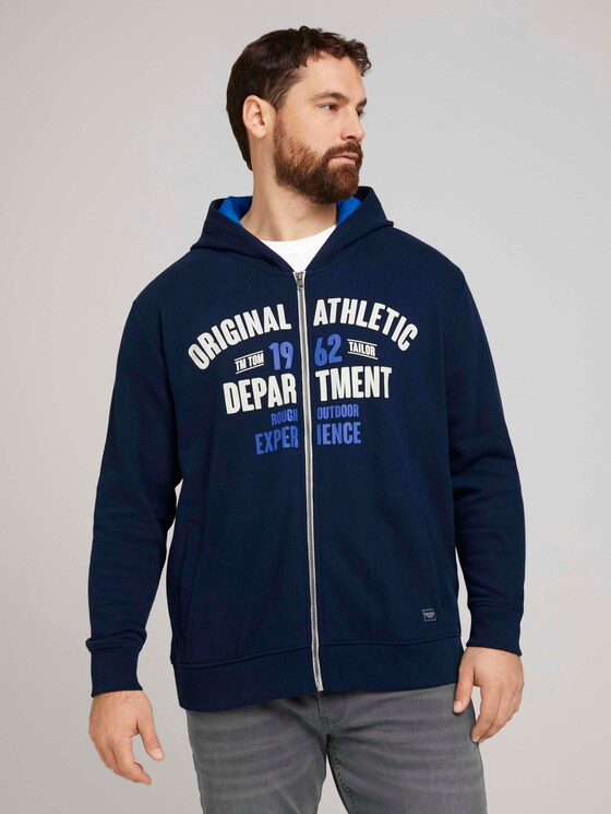 Sweatjacke mit Brustprint - Männer - Sky Captain Blue Sweatjacke mit Brustprint - Männer - Sky Captain Blue - 1 - Men Plus