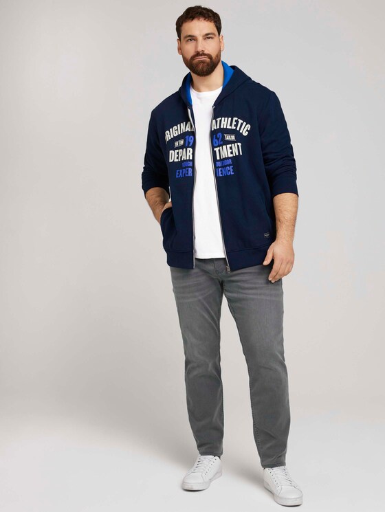 Sweatjacke mit Brustprint - Männer - Sky Captain Blue Sweatjacke mit Brustprint - Männer - Sky Captain Blue - 3 - Men Plus