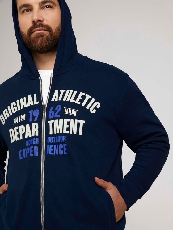 Sweatjacke mit Brustprint - Männer - Sky Captain Blue Sweatjacke mit Brustprint - Männer - Sky Captain Blue - 9 - Men Plus