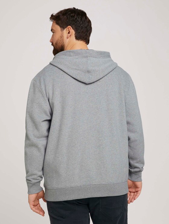 Sweatjacke mit Brustprint - Männer - Middle Grey Melange Sweatjacke mit Brustprint - Männer - Middle Grey Melange - 2 - Men Plus