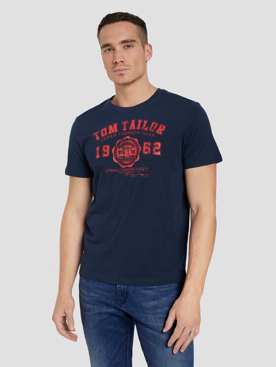 T-Shirt mit Print im Doppelpack - Männer - Dark Blue T-Shirt mit Print im Doppelpack - Männer - Dark Blue - 55 - TOM TAILOR