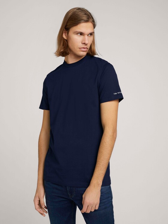 Basic T-Shirt aus Baumwolle - Männer - Sky Captain Blue Basic T-Shirt aus Baumwolle - Männer - Sky Captain Blue - 1 - TOM TAILOR Denim