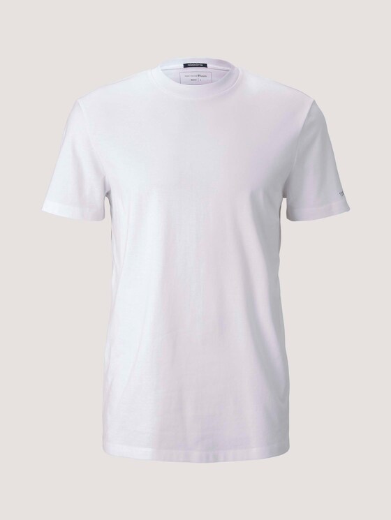 Basic T-Shirt aus Baumwolle - Männer - White Basic T-Shirt aus Baumwolle - Männer - White - 7 - TOM TAILOR Denim