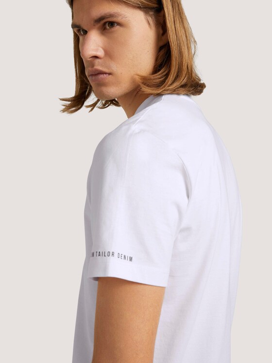 Basic T-Shirt aus Baumwolle - Männer - White Basic T-Shirt aus Baumwolle - Männer - White - 9 - TOM TAILOR Denim