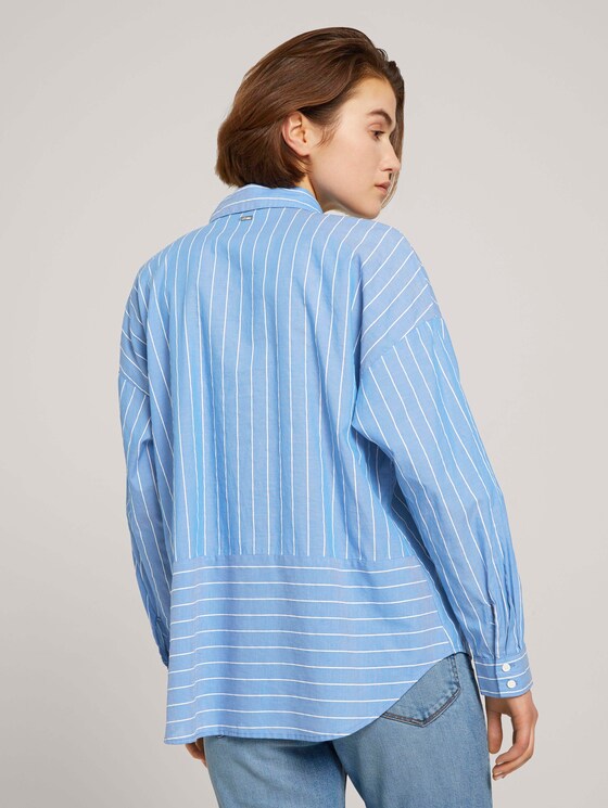 Gestreifte Tunika Bluse mit Bio-Baumwolle - Frauen - mid blue small white stripe Gestreifte Tunika Bluse mit Bio-Baumwolle - Frauen - mid blue small white stripe - 2 - TOM TAILOR Denim