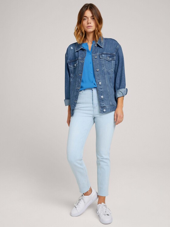 Bluse mit Ballonärmeln - Frauen - mid blue Bluse mit Ballonärmeln - Frauen - mid blue - 3 - TOM TAILOR Denim