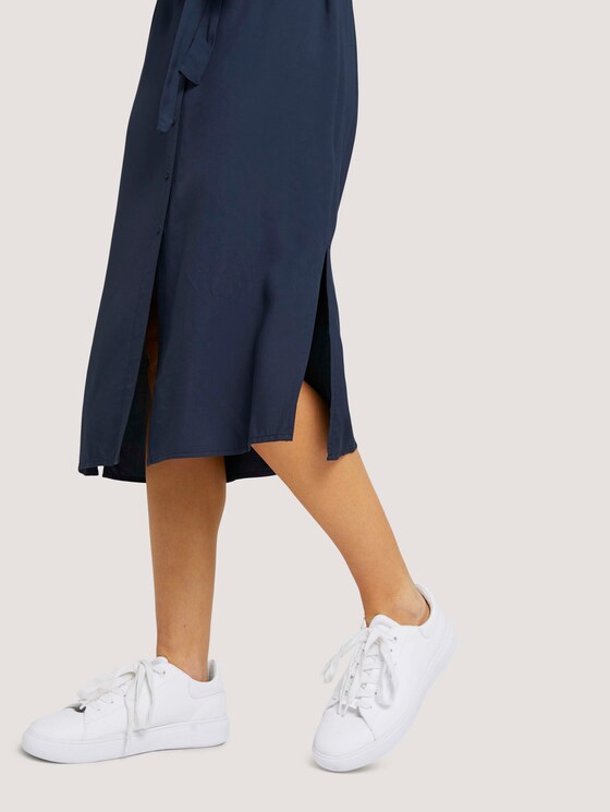 Midi Blusenkleid mit LENZING™ ECOVERO™ - Frauen - Sky Captain Blue Midi Blusenkleid mit LENZING™ ECOVERO™ - Frauen - Sky Captain Blue - 10 - TOM TAILOR Denim