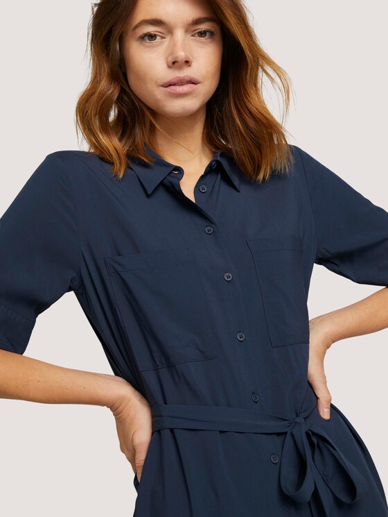 Midi Blusenkleid mit LENZING™ ECOVERO™ - Frauen - Sky Captain Blue Midi Blusenkleid mit LENZING™ ECOVERO™ - Frauen - Sky Captain Blue - 9 - TOM TAILOR Denim