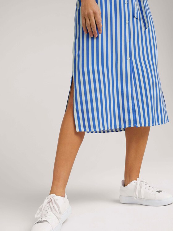 Midi Blusenkleid mit LENZING™ ECOVERO™ - Frauen - mid blue white stripe Midi Blusenkleid mit LENZING™ ECOVERO™ - Frauen - mid blue white stripe - 10 - TOM TAILOR Denim