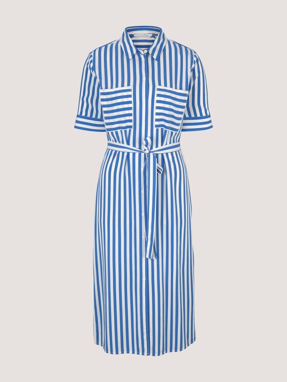 Midi Blusenkleid mit LENZING™ ECOVERO™ - Frauen - mid blue white stripe Midi Blusenkleid mit LENZING™ ECOVERO™ - Frauen - mid blue white stripe - 7 - TOM TAILOR Denim