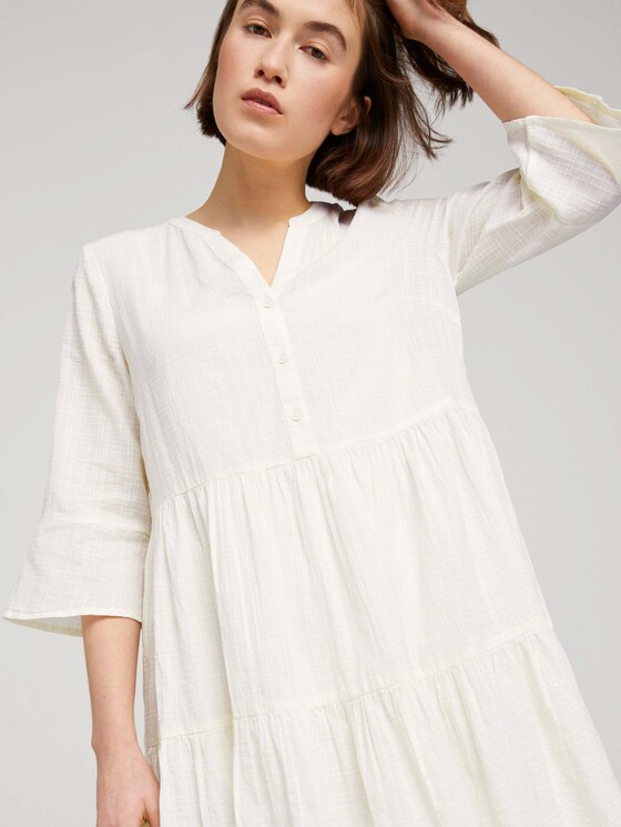 Babydoll Minikleid mit Bio-Baumwolle - Frauen - Gardenia White Babydoll Minikleid mit Bio-Baumwolle - Frauen - Gardenia White - 9 - TOM TAILOR Denim