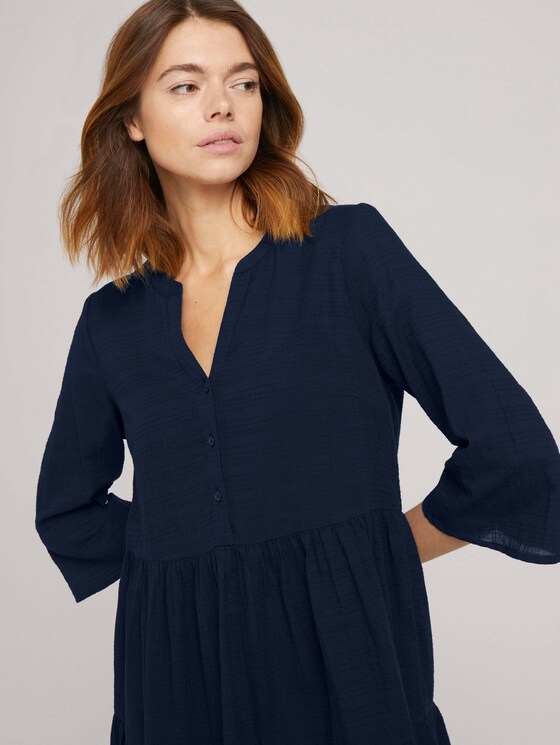 Babydoll Minikleid mit Bio-Baumwolle - Frauen - Sky Captain Blue Babydoll Minikleid mit Bio-Baumwolle - Frauen - Sky Captain Blue - 9 - TOM TAILOR Denim