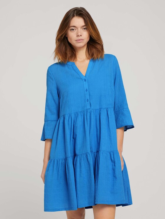 Babydoll Minikleid mit Bio-Baumwolle - Frauen - mid blue Babydoll Minikleid mit Bio-Baumwolle - Frauen - mid blue - 1 - TOM TAILOR Denim