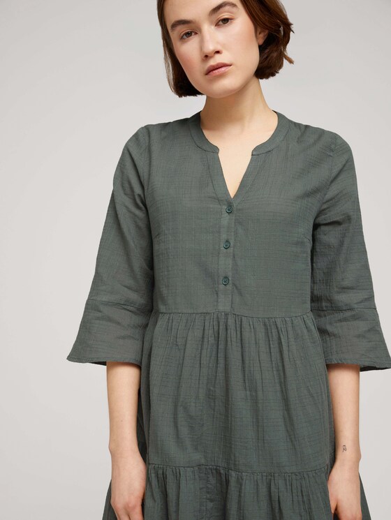 Babydoll Minikleid mit Bio-Baumwolle - Frauen - dusty pine green Babydoll Minikleid mit Bio-Baumwolle - Frauen - dusty pine green - 9 - TOM TAILOR Denim